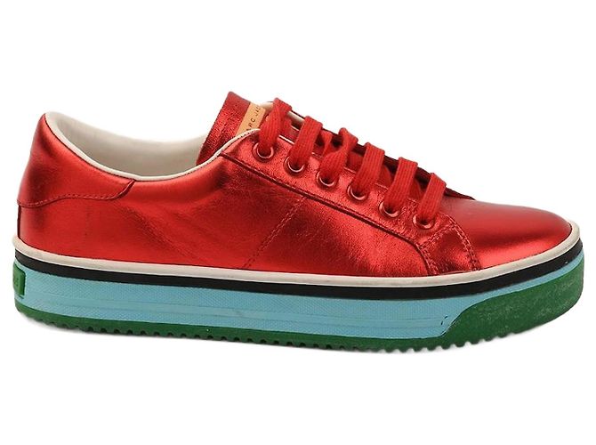 Baskets Marc Jacobs Empire en cuir rouge