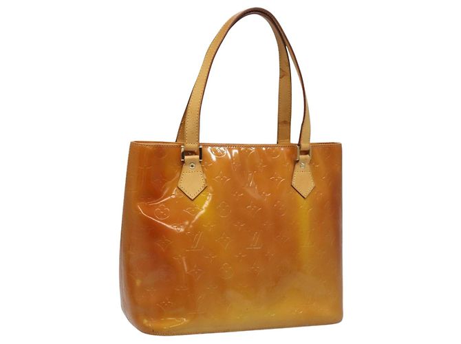 LOUIS VUITTON Monogram Vernis Houston Sac à Main Beige M91004 LV Auth hk1984