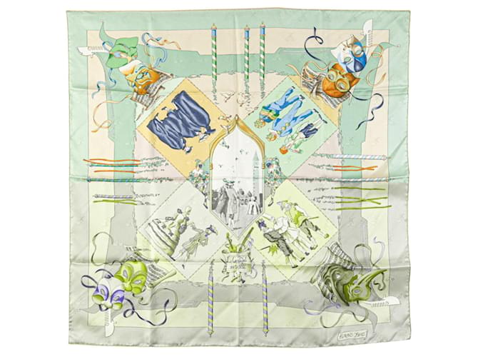 Hermès Carré 90 Green Silk  ref.2018022