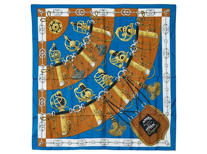 Hermès Carré 90 Blue Silk  ref.2018196