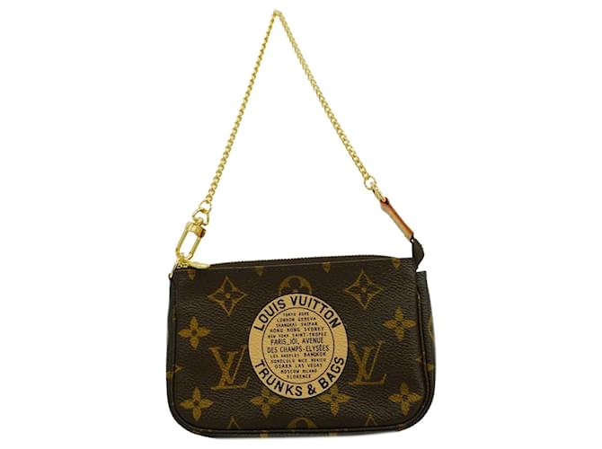 Mini Pochette Acessórios Louis Vuitton Marrom Lona  ref.2018564