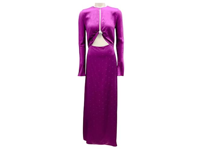 Autre Marque Johanna Ortiz Intense Magenta Leona Valiente Maxi Dress Purple Silk  ref.2018652