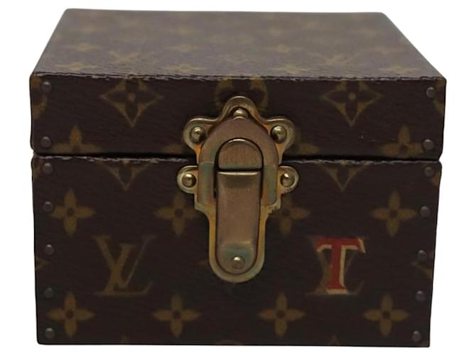 Estojo de joias Louis Vuitton Marrom Lona  ref.2018899