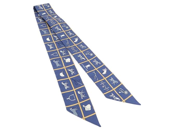 Hermès Hermes COUVERTURES ET TENUES Twilly Scarf White Beige Silk  ref.2019442