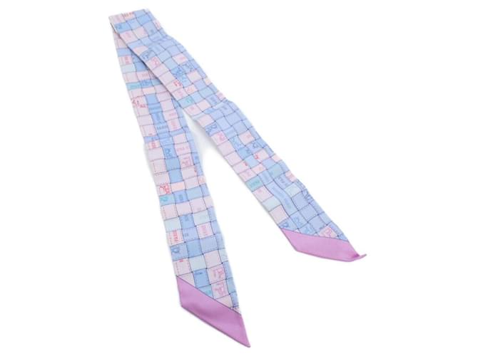 Hermès Hermes BOLDUC AU CARRE Twilly Scarf Blue Silk  ref.2019493