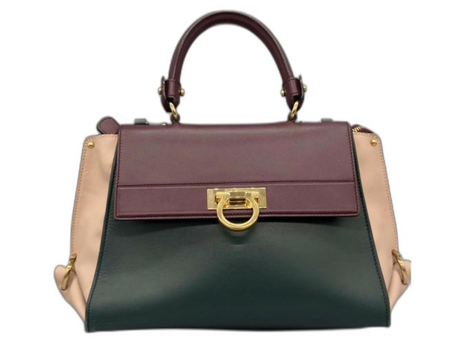 Bolsa de mão Sofia em couro Salvatore Ferragamo Multicor