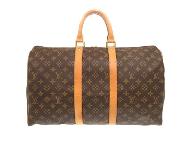 Louis Vuitton Keepall 45 Monogram Boston Bag Brown Patent leather  ref.2019894