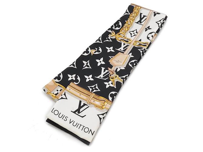 Louis Vuitton Bandeau Monogram Confidential Scarf Black Silk  ref.2020075