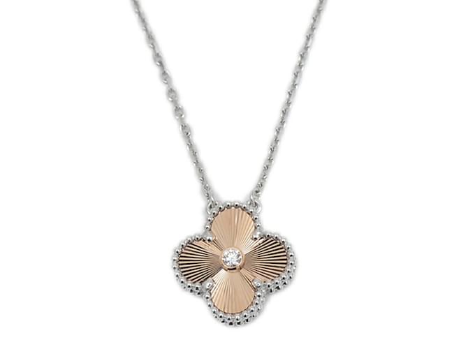 Van Cleef & Arpels Alhambra Pendant Necklace White gold Pink gold  ref.2020117