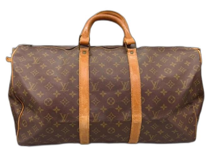 Louis Vuitton Bolsa Boston Keepall 50 Monograma Marrom