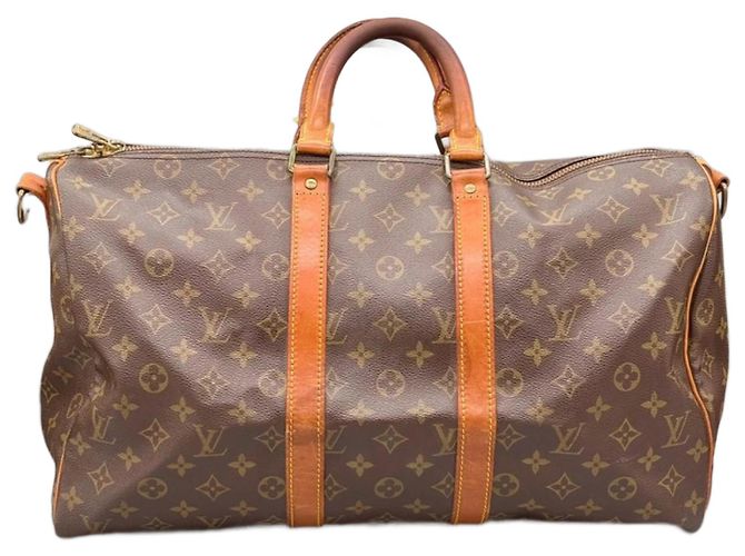 Louis Vuitton Keepall 45 Reisetasche Braun Leder