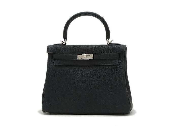 Hermès Bolsa Hermes Kelly 25 em couro Togo preto  ref.2020347