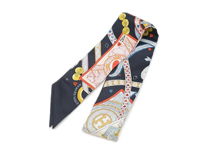 Foulard Hermès Twilly Dame de Coeur en soie avec strass  ref.2020412