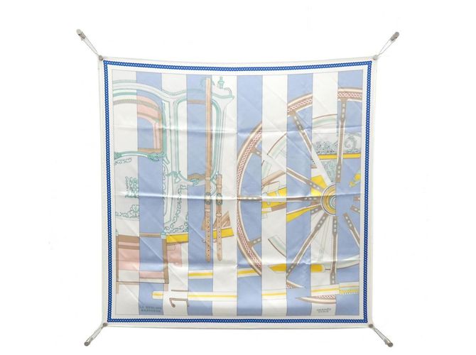 Hermès Cachecol Hermes LA BERLINE BAYADERE Branco Azul
