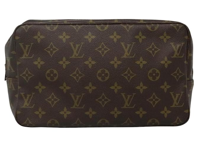 Trousse Toilette 28 Louis Vuitton Marrom Lona  ref.2021191