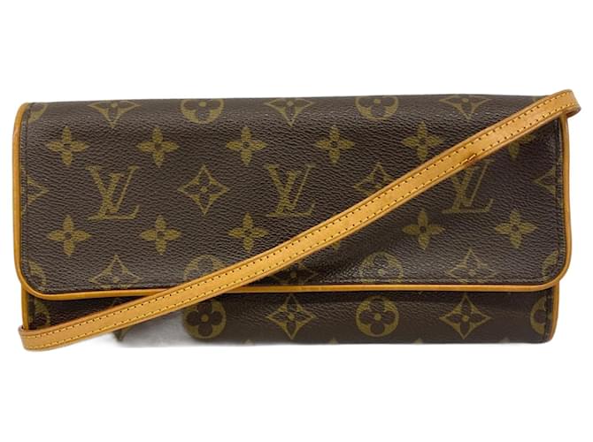 Louis Vuitton Gêmeo Marrom Lona  ref.2021262