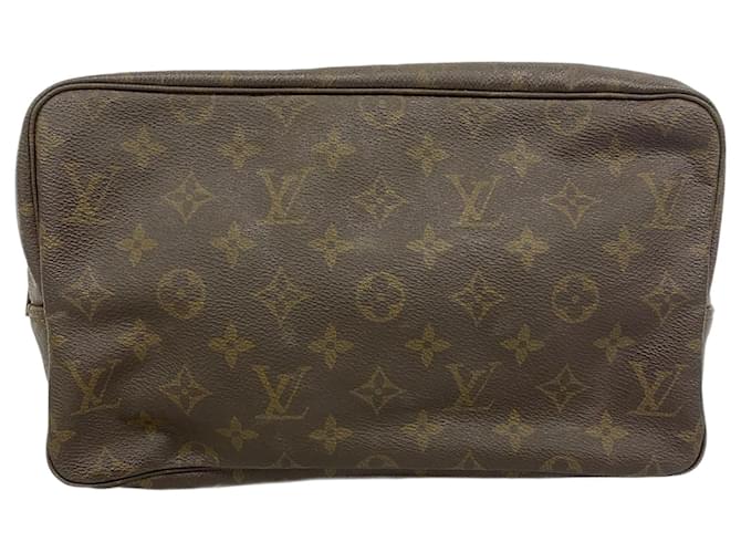 Trousse Toilette 28 Louis Vuitton Marrom Lona  ref.2021290