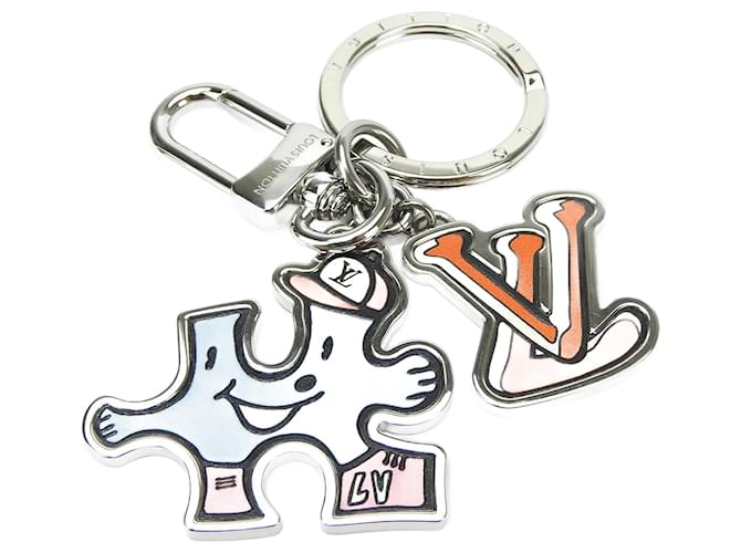 Louis Vuitton Leather Metal Key Ring MP3453 Blue  ref.2021594