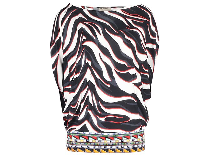 Top de estampado animal Emilio Pucci en viscosa multicolor