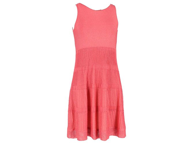 Vestido de malha sem mangas Missoni em algodão rosa