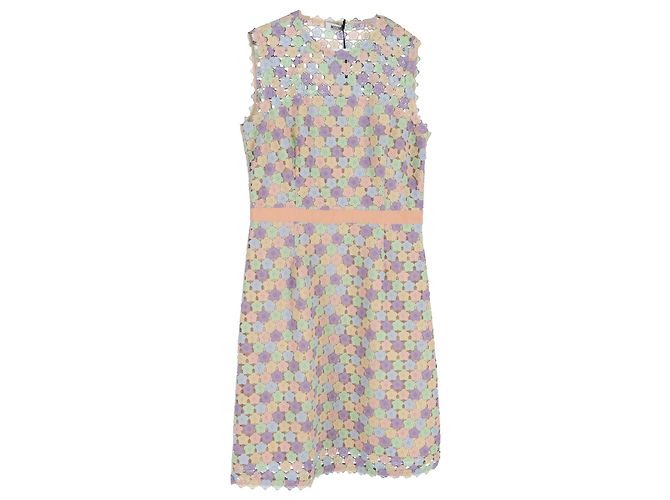 Vestido sheath de macramé floral Moschino Cheap and Chic em poliéster multicolorido Multicor