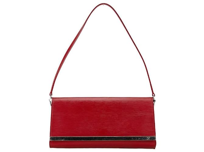 Louis Vuitton Sevigne Leather Handbag Clutch Red  ref.2021803