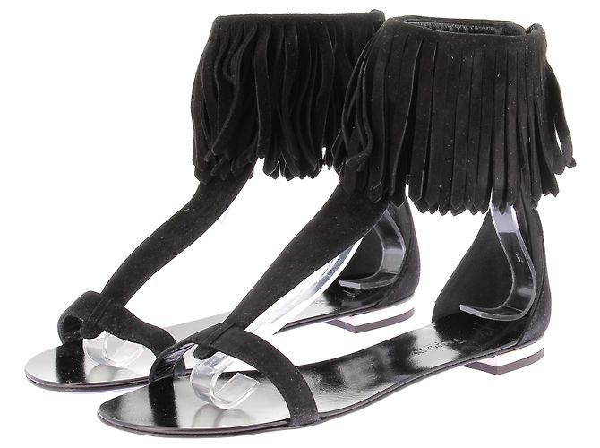 Autre Marque GIUSEPPE ZANOTTI X BALMAIN Sandalen T.EU 37 Leder Schwarz