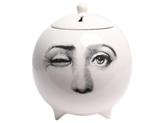 Fornasetti Round diffuser with lid #1 White