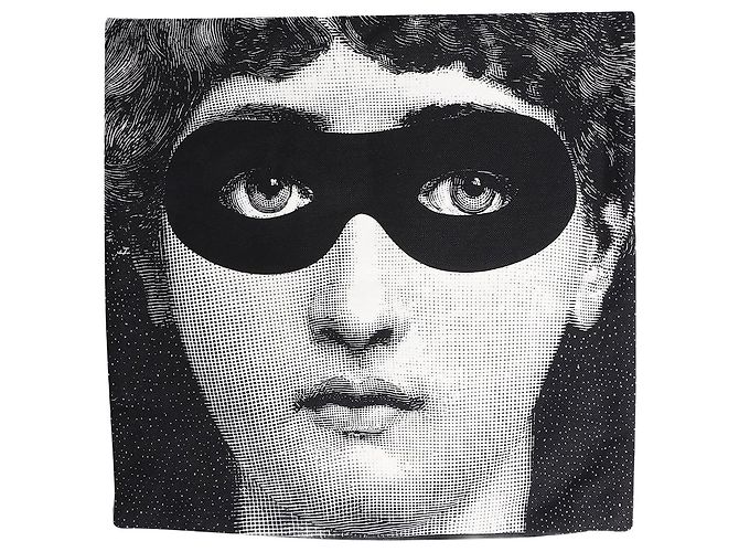 Fornasetti Donna nera e bianca con copertura per cuscino a maschera per gli occhi #2 Nero