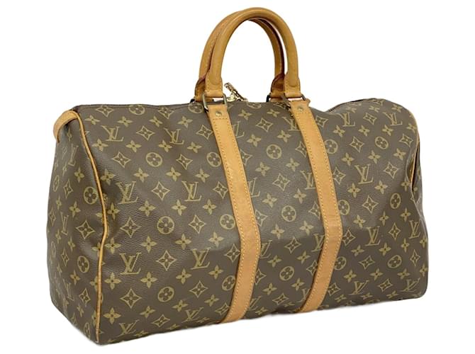 Louis Vuitton Monogram Keepall 45 Boston Bag Brown  ref.2022209