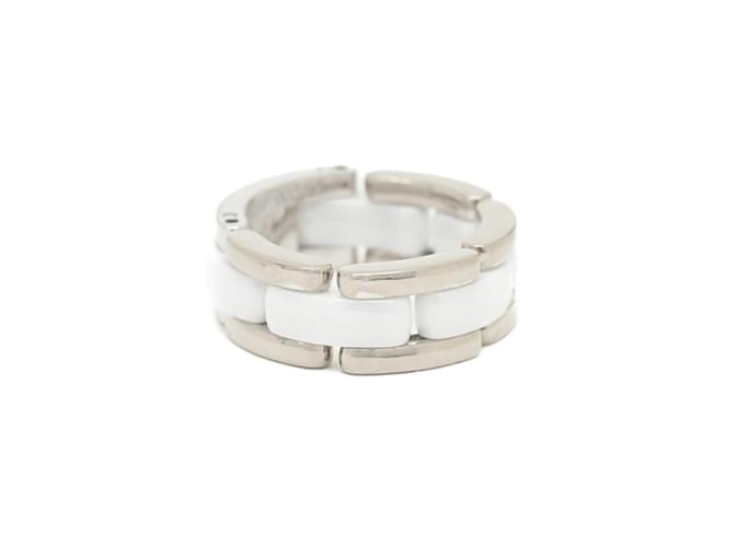 Chanel Ultra Collection K18WG Ceramic Band Ring White Golden White gold  ref.2022308