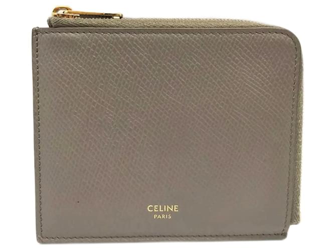 Céline Celine Gray Business Card Case Brown  ref.2022819