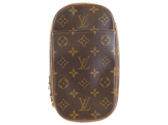 Pochette Gange Louis Vuitton Marrom Lona  ref.2023352