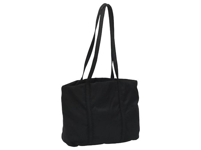 PRADA Borsa Tote Nylon Nera Argento Auth bs21891 Nero