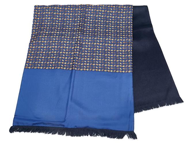 Hermès -- Navy blue Silk  ref.2023639