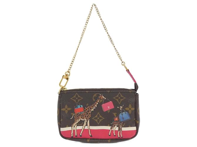 Louis Vuitton Mini Pochette Accessoires Brown Cloth  ref.2023871