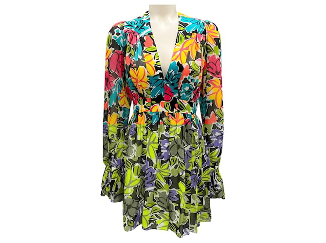 Autre Marque Michael Kors Collection Black Multi 2019 Printed Silk Chiffon Dress Multiple colors  ref.2024232