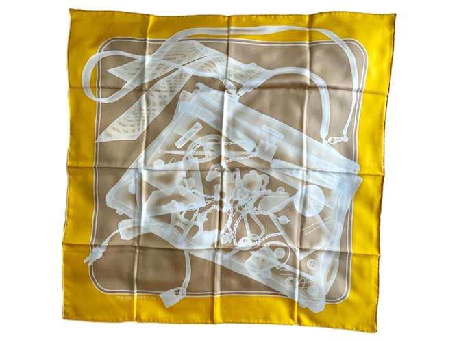 Hermès - Please, Check In - New with tag Yellow Silk  ref.2022266