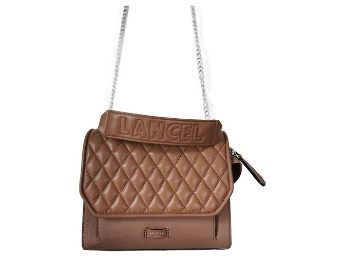 Bolsa Lancel Ninon Marrom de Couro M Hardware prateado