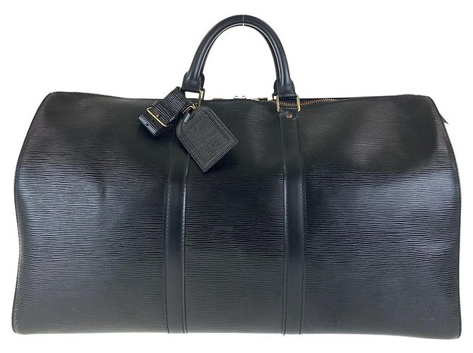 Louis Vuitton Epi Keepall 50 Black Leather Bag
