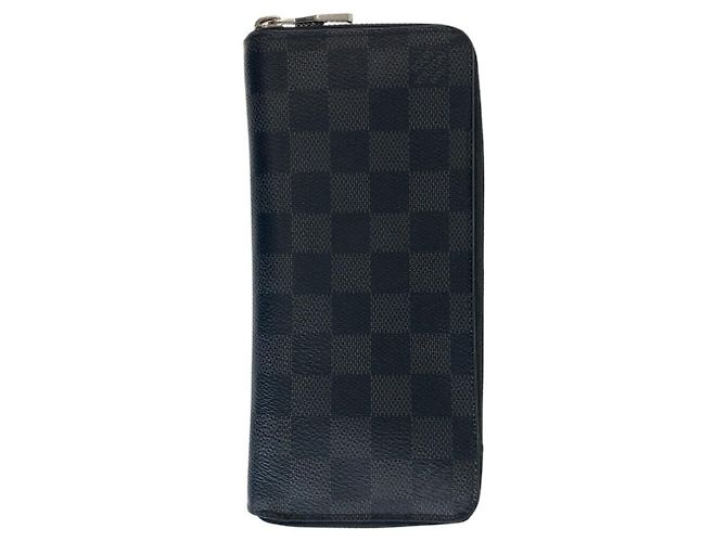 Louis Vuitton Damier Graphite Zippy Wallet N63095 Black