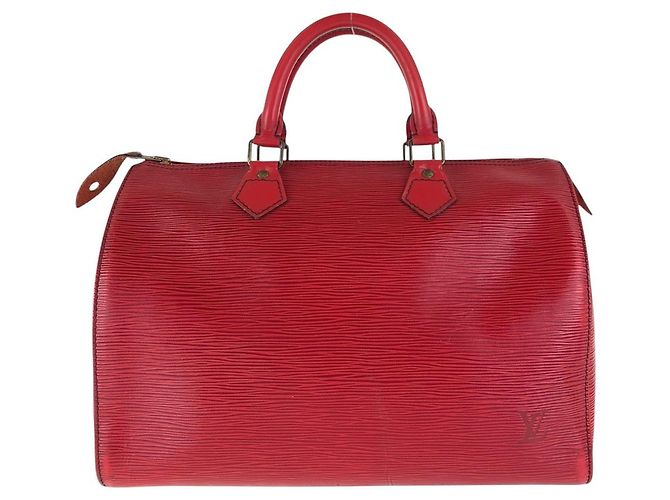 Epi Speedy 30 Lederhandtasche Louis Vuitton Rot