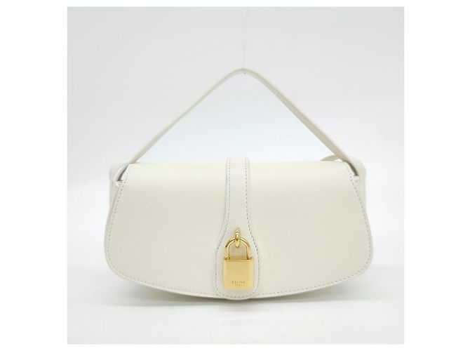 Céline Clutch Celine con tracolla Bianco 