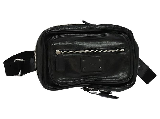 Chloé Borsa a tracolla in pelle nera e argento Chloe Paddington Auth hk2099 Nero