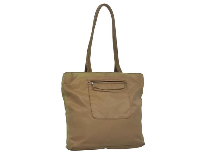 PRADA Borsa Tote Nylon Beige Auth ti2720