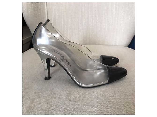 CHANEL Heels T.EU 37 Plastic Black