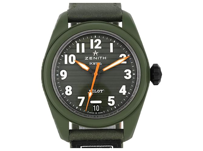 Zénith Zenith Pilot Automatic Porter Edition Wristwatch Green  ref.2026930