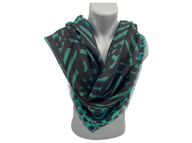 Sciarpa Burberry in seta e modal con frange Multicolore 