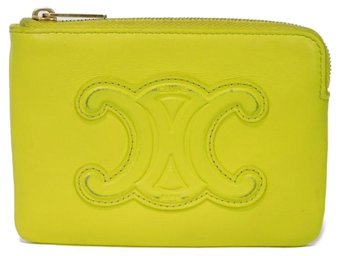 Céline Celine Yellow Coin Purse Leather  ref.2027412