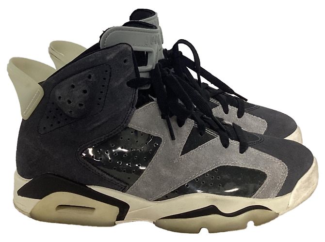 Nike Air Jordan 6 Retro Tech Chrome Sneakers aus grauem Wildleder Schwarz